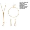 Комплект из 3 предметов: ожерелье из искусственного жемчуга, серьги, браслет, регулируемое ожерелье из цепочки, модные аксессуары
