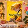 Zenitsu Agatsuma Personalized Wall Tapestry Custom Name Text Polyester Hanging Decor Home Room