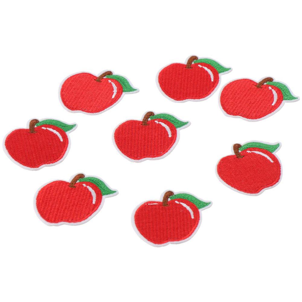 20 Pieces Polyester Red Apple Patches Apple Shape Cute Fruit Sew on/Iron On Patches Women
