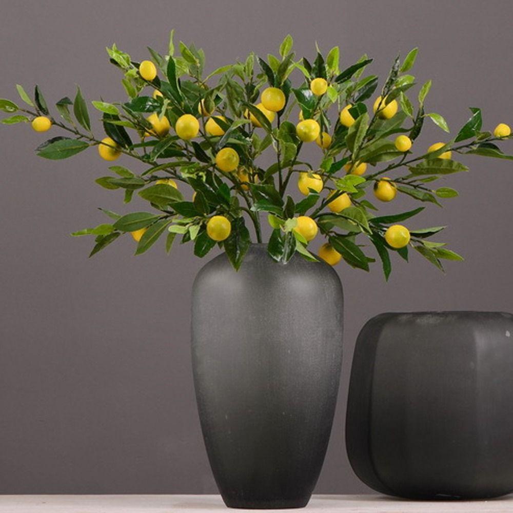 Luxury Artificial Lemon Branch Plastic Fake Plants Artificial Lemon Fruit Home Garden