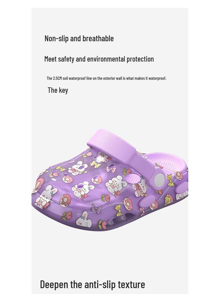 Летние детские сандалии Баотоу 2026: Дырявые туфли для мальчиков и девочек для пляжа