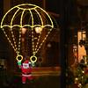 LED Christmas Parachute Lights with Santa Claus Usb Powered for Roof Eave Balcony Garden Christmas Festival Atmosphere Decor