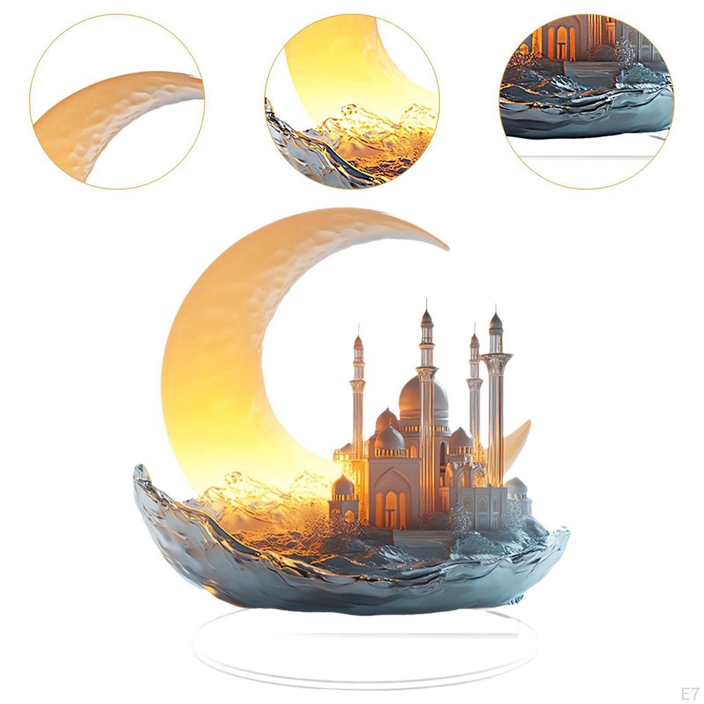 2D Flat Moon Acrylic Display Piece for Office And Home Decor
