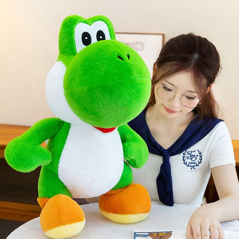 Cute Yoshi Green Dinosaur Plush Toy Soft Stuffed Plush Doll Comfortable Throw Pillow Home Decor Collection Holiday Gift