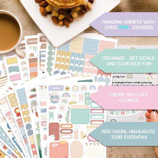 1 Set Annual Planner Stickers Set Seasonal Program Stickers Aesthetic Inspirational Holiday Wellness Stickers Calendar Journaling Accessories