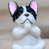 Yousheng Yoga Meditation Dog Ornament Sitting Pug Figurine Statue Animal Sculpture Indoor Outdoor Garden Home Office Desktop Decoration