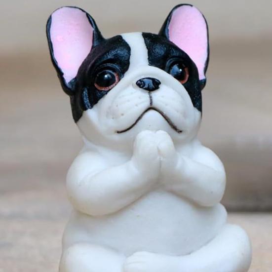 Йога Медитация Собака Орнамент Сидящий Мопс Фигурка Статуэтка Скульптура Животного В помещении На открытом воздухе Сад Дом Офис Настольное украшение
