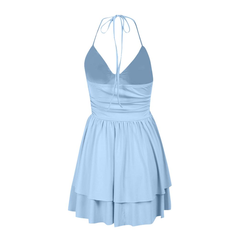 Женское модное летнее платье, сексуальное, повседневное, с подтяжками, с V-образным вырезом, облегающее платье