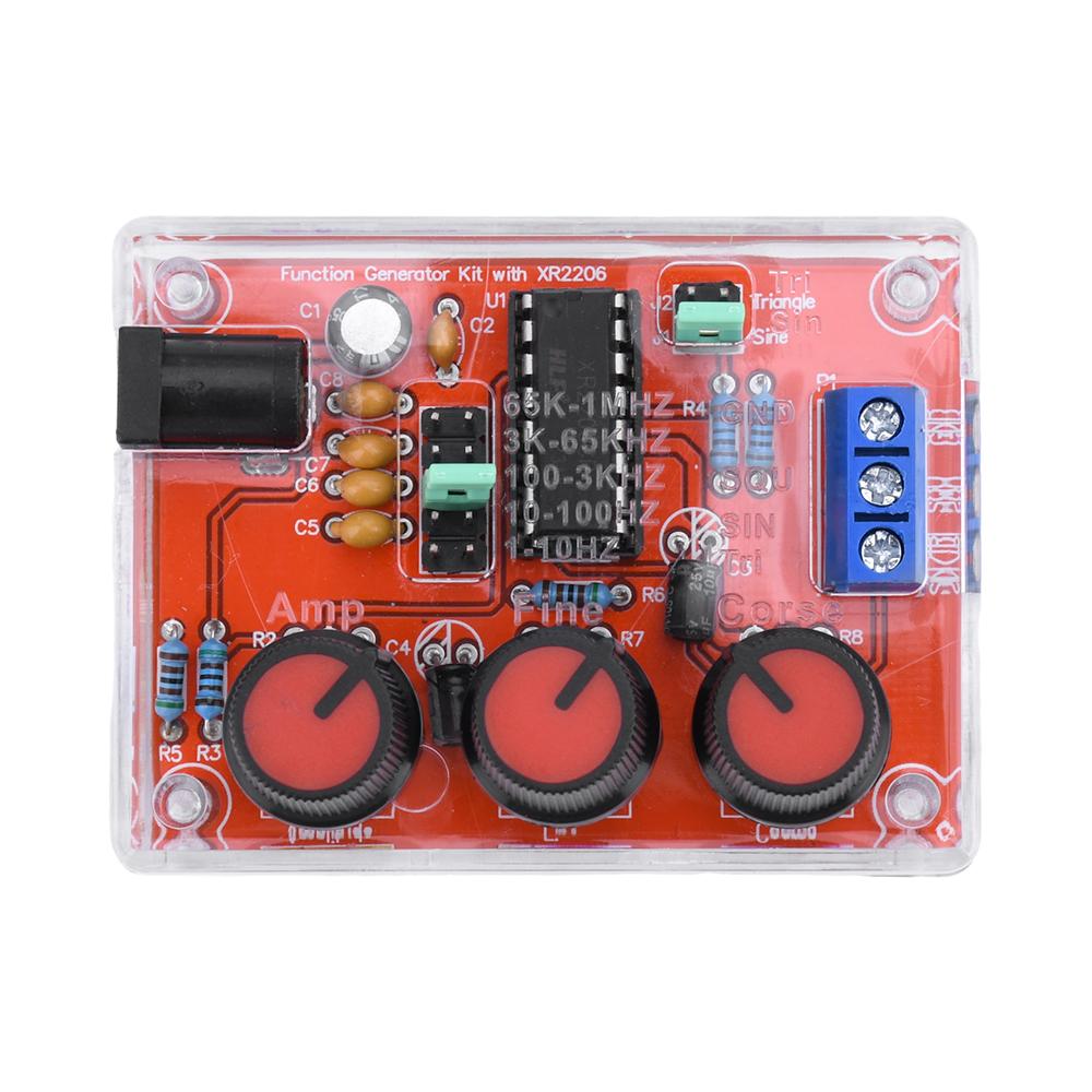 1Hz -1MHz XR2206 Function Signal Generator DIY Kit Sine/Triangle/Square Output Signal Generator Adjustable Frequency Module