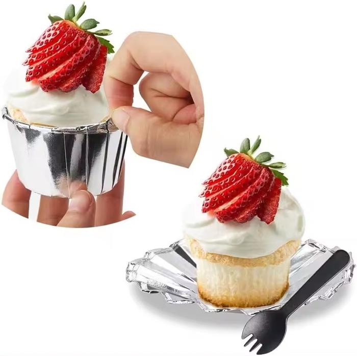 Paper Cups for Muffins, Cups, Silver, 50x40 / 50 pcs