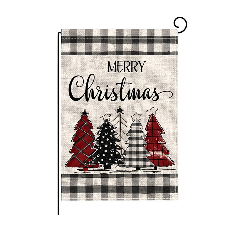 Christmas Garden Flag Linen Printed Outdoor Patio Decoration Small Double-sided Flag