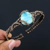 Larimar Gemstone Handmade Copper Wire Wrap Jewelry Adjustable Bracelet For Women