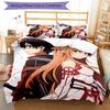 3pcs Sword Art Online1 Design Cover Set - HD Printed Bedding with 1 Cover and 2 Pillowcases - Perfect for Home and Dorm Decor