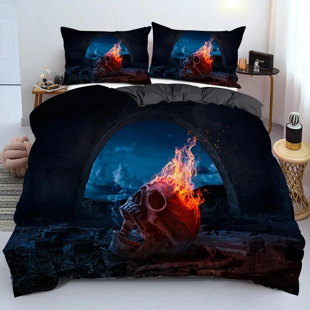 Комплект пододеяльника 3D Scream Horror Skull размера Queen, комплекты постельного белья Sugar Skull, одинарный, полуторный, полный, королевский, чехол для одеяла, декор для спальни