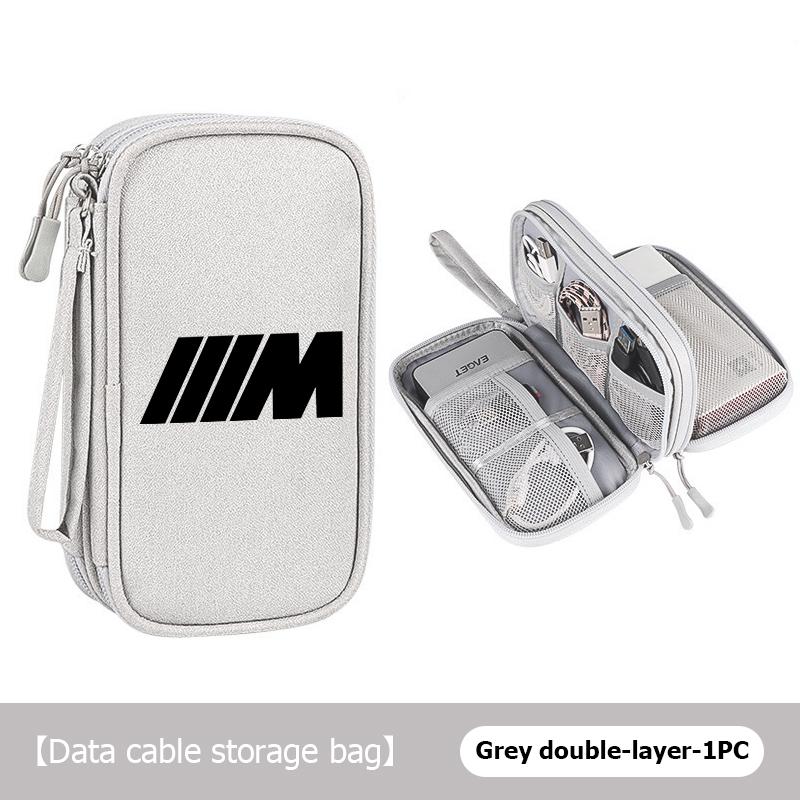 Car Portable Phone Data Line Storage Bag Auto Accessories For BMW Performance M E87 E30 E46 E28 F35 G20 E93 F20 X3 X AA4