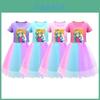Платье для девочек Super Mario Princess Peach Rainbow Lace фиолетового, красного и розового цвета