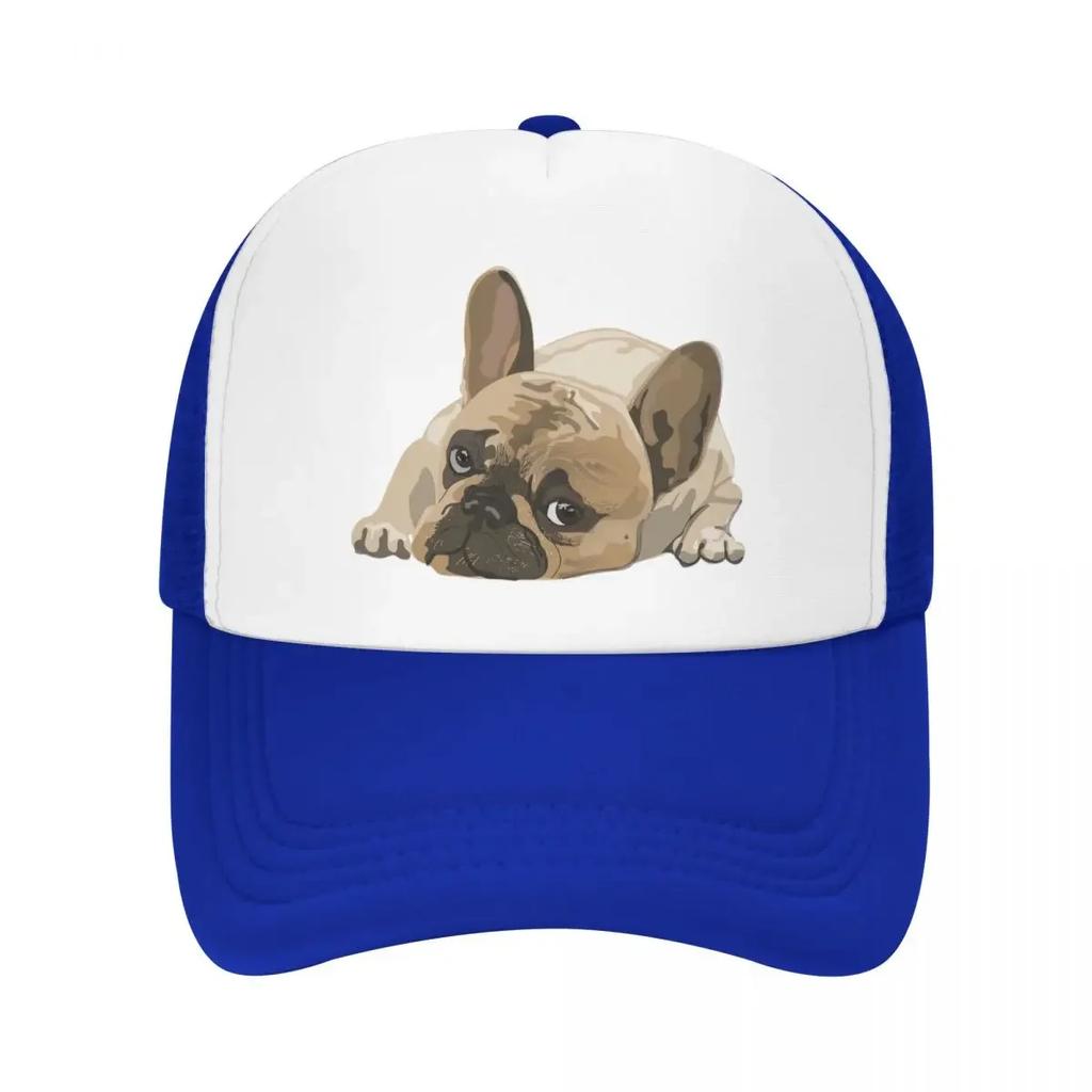 Custom Cute French Bulldog Baseball Cap Unisex Women Personalized Breathable Trucker Hat Streetwear Snapback Dad Hats
