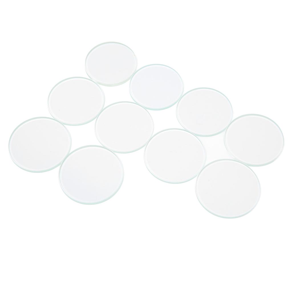 10pcs 30.5‑35mm Round Flat Watch Crystal Lens Watch Glass Replacement Accessories