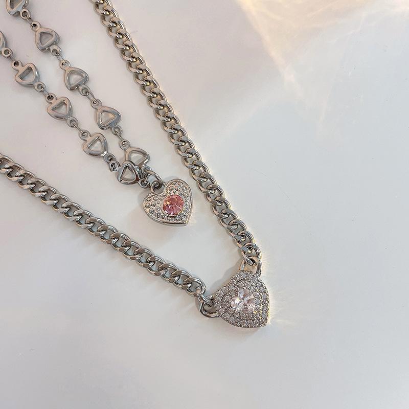 Цепочка Love Collarbone из титановой стали Love, многослойное ожерелье, ювелирное украшение, ожерелье Best Friend