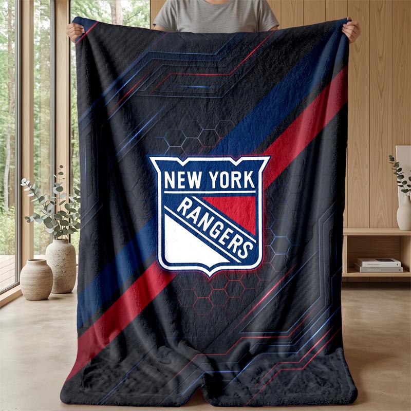 New York Rangers Flannel Fleece Blanket Cozy Warm Throw Blanket For Couch Bed Travel All Season Use