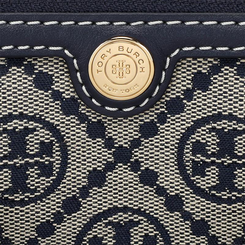 Tory Burch Т-образный узор пресбиопический узор Т-образный узор жаккардовая ткань хлопок и полиэстер мини-сумка унисекс модель для пары темно-синий 181284-405