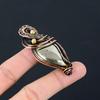 Fancy Golden Apache Pyrite Gemstone Pure Copper Wire Wrapped Handmade Jewelry Pendant