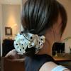 Корейские модные атласные скранчи в горошек для женщин, белые большие резинки для волос, эластичные шелковые резинки для волос, черная резинка для волос для хвостика для девочек