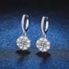 S925 Sterling Silver Earrings Plated Pt950 All-match Bloom Moissanite Earrings Moissanite Earrings Female Earrings