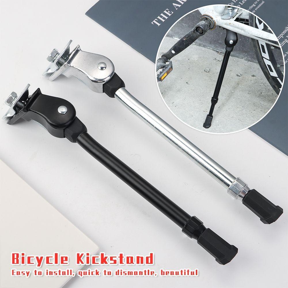Black Silver Alloy Adjustable Kick Stand Kickstands Bicycle Parts Mountain Bike