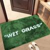 50x80cm Trendy Fashion Wet Grass Doormat Flocking Tufted Carpet Green Grass Fluffy Plush Lounge Bedroom Bedside Rug Floor Mat