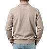 Men S Loose Fit Lapel Zip Pocket Waffle Knit Jacket