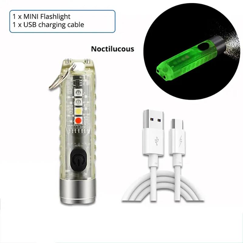 Многофункциональный мини светодиодный фонарик EDC, портативный брелок, MagneticTorch, УФ-лампа с зарядкой от USB, аварийный фонарь для кемпинга
