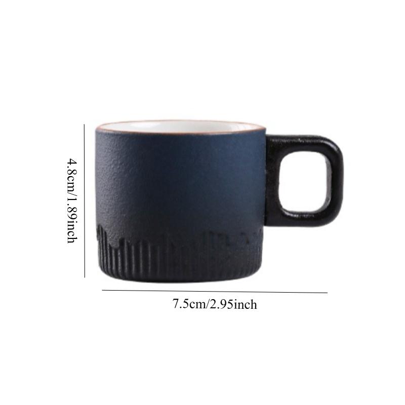 Kiln transmutation 70ml Gradient ceramic tea cup with handle heat-resistant coffee cup, household hand drawn mini minimalist mug