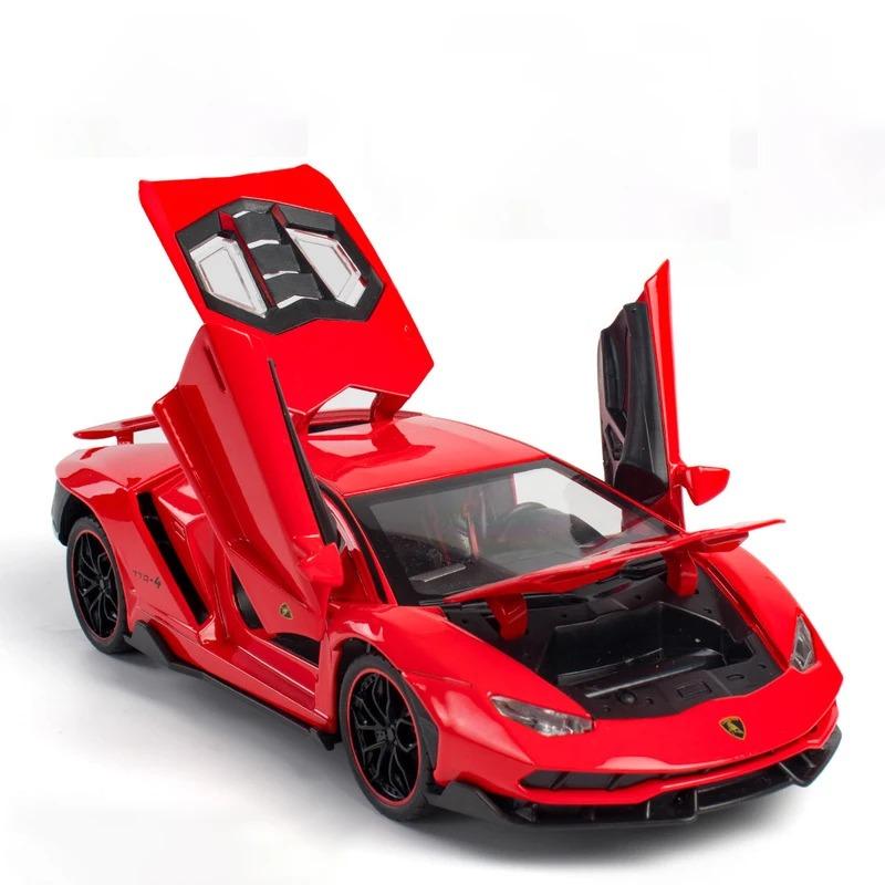 1/24 Lamborghini LP770-4 модель автомобиля из сплава, спортивная машина, звук, супер гоночный подъемный механизм, горячее колесо для детских подарков