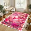Floral Garden Theme Crystal Velvet Rug Personalized Custom Name Text Soft Floor Mat Home Decor