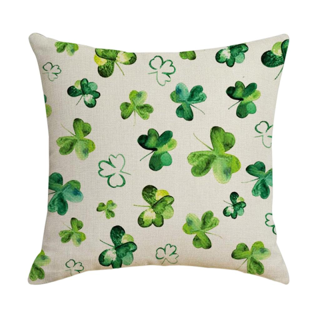 43x43cm St Patricks Day Decorations For Home Cushion Cover Clover Pillowcase Saint Patricks Irish Party Decorative Pillowcase