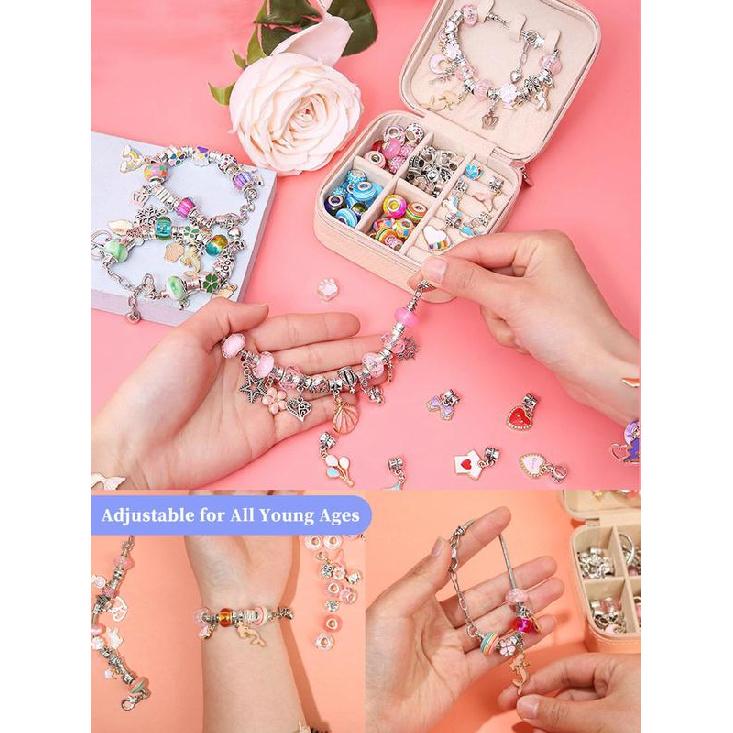 Набор для изготовления украшений в виде сердец, звезд и ракушек на тему принцессы, включая бусины, подвески и аксессуары, дизайнерский набор для самостоятельного изготовления украшений для браслета