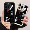 JT219 Милый Космический Астронавт Ракета для iPhone 17 16 15 Pro Max Samsung S26 S25 Ultra A17 A16 A07 A56 A15 A06 Xiaomi 15T Redmi 15c 14C Мягкий ТПУ Чехол