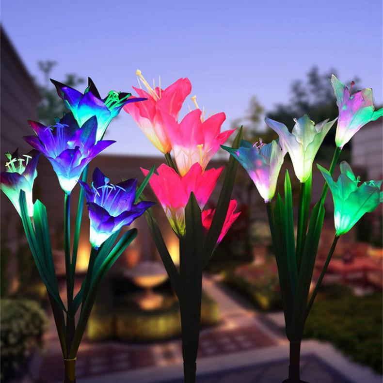 Хороший патио, дорожка, лилия, солнечная водонепроницаемая отделка, сад, уличное освещение, цветы, двор