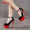 Aphixta Party Disco Dance Pumps Women 5.5cm Platform Girding Buckle 16cm Super High Thin Heels ...