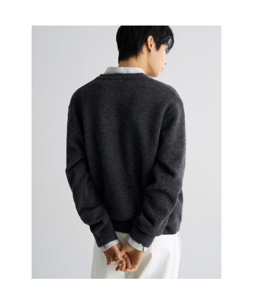 8SECONDS Wool Blend Henley Neck Knit Pullover Ash