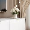 Meuble TV ANGEL - avec LED - 200x40x49 cm - 4 portes avec poignées - Blanc brillant