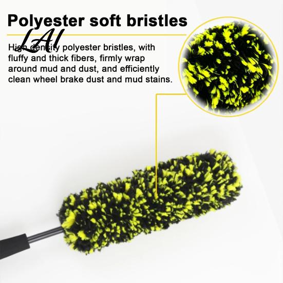 Automotive Detailing Tool 1/2/3Pcs Microfiber Wheel Barrel Brush No Scratch Car Cleaner with Rim Brush Ergonomic Handle Tire Cleaning for
