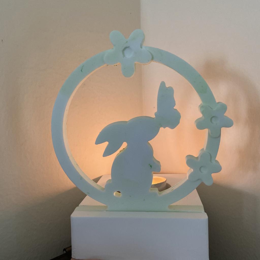 Easter Rabbit Candle Holder Mold with Base for Making Easter Decoration Candle Holder Tealight Holder Table Ornament