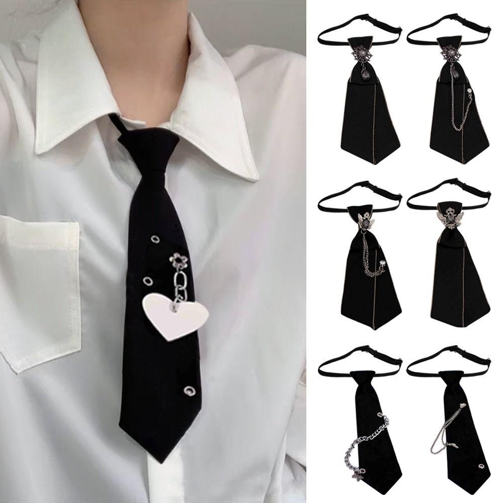 Punk Jewelry Bowtie Crystal Pendant JK Shirt Decoration Fashion Cravat Men Women