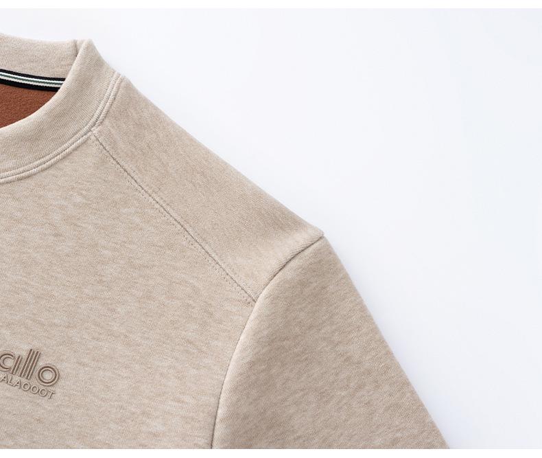 Мужская модная худи с круглым вырезом и длинным рукавом, 2025 Зима - Трендовая, универсальная, однотонная, повседневная одежда