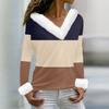 Women's T Shirt Tee Print Shirt Long Sleeve Party Fleece Collar V Neck  Top