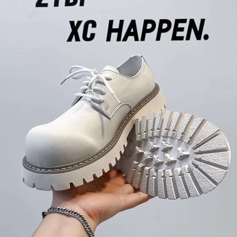 Новые осенние туфли дерби с большой головой, мужские низкие туфли Martin, толстая подошва, увеличивающая толщину, повседневные кожаные туфли для мужчин 1035-T