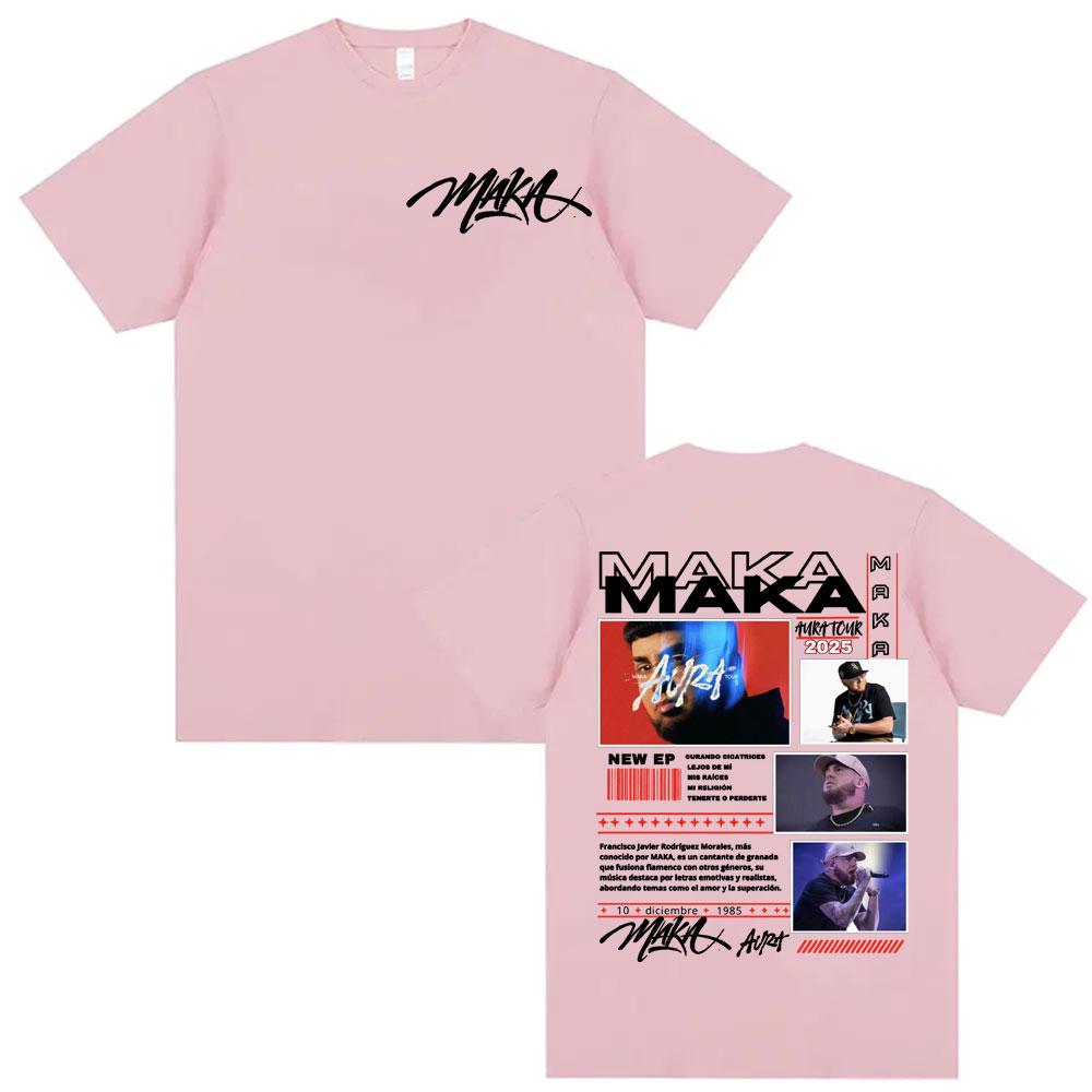 Rapper Maka Aura Tour Album 2025 T Shirts for Unisex Women Vintage Style Harajuku Street Tshirt Casual High Quality Cotton T Shirt