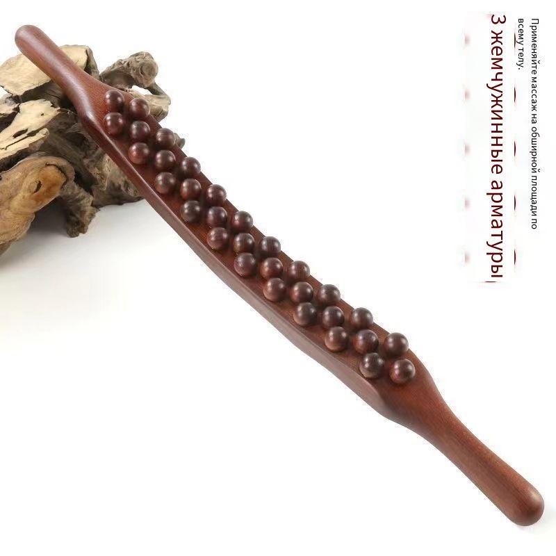 Массажный скребок-палка с 59 бусинами